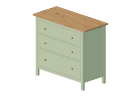 Armarios y C&oacute;modas 3D - C&oacute;moda de madera lacada - Ikea - Hemnes