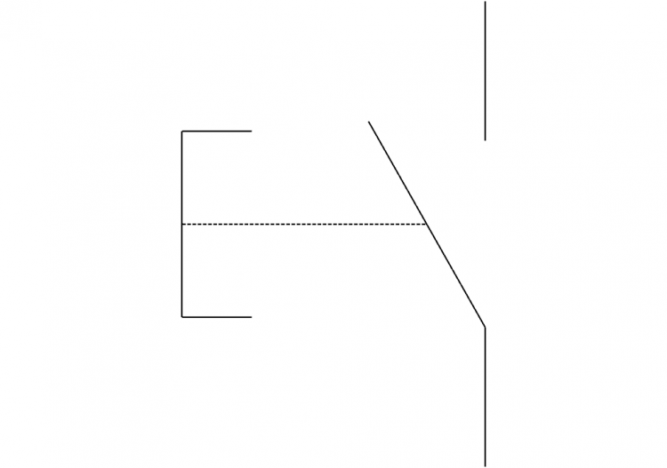 Closing contact with push-button control (automatic return)...