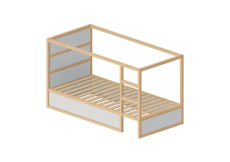 Camas 3D - Estrutura da cama de madeira - Ikea - Kura -... Camas 3D - Estrutura da cama de madeira - Ikea - Kura -...