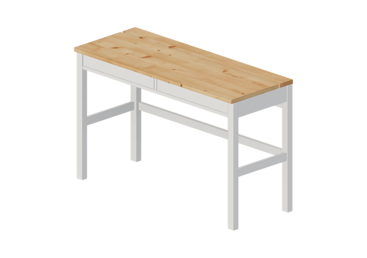 Bureaux 3D - Bureau en bois - Ikea - Hemnes - IKEA Bureaux 3D - Bureau en bois - Ikea - Hemnes - IKEA