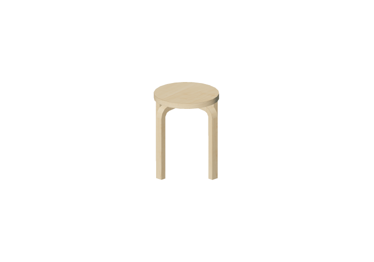 Chaises 3D - Tabouret en bois - ACCA software Chaises 3D - Tabouret en bois - ACCA software