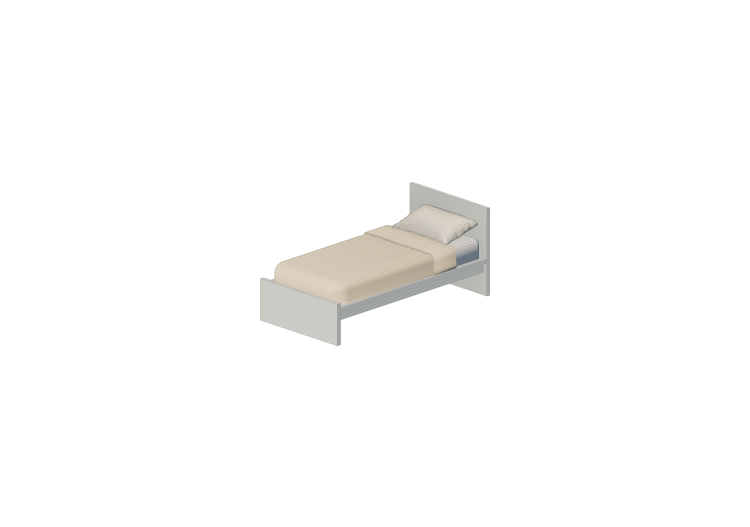 3D Betten und Nachttische - Einzelbett - ACCA software 3D Betten und Nachttische - Einzelbett - ACCA software