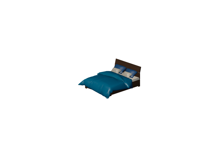 Letti 3D - Letto matrimoniale 170x206cm - ACCA software Letti 3D - Letto matrimoniale 170x206cm - ACCA software