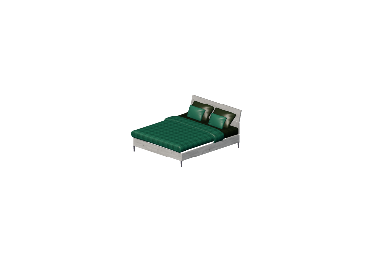 Letti 3D - Letto matrimoniale 170x206cm - ACCA software Letti 3D - Letto matrimoniale 170x206cm - ACCA software