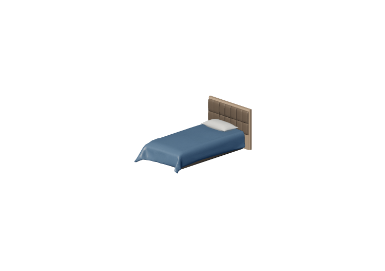 Beds and Side Cabinets 3D - Single bed - ACCA software Beds and Side Cabinets 3D - Single bed - ACCA software