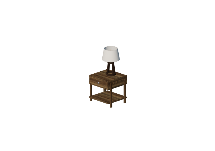 3D Betten und Nachttische - Nachttisch mit Lampe - ACCA... 3D Betten und Nachttische - Nachttisch mit Lampe - ACCA...