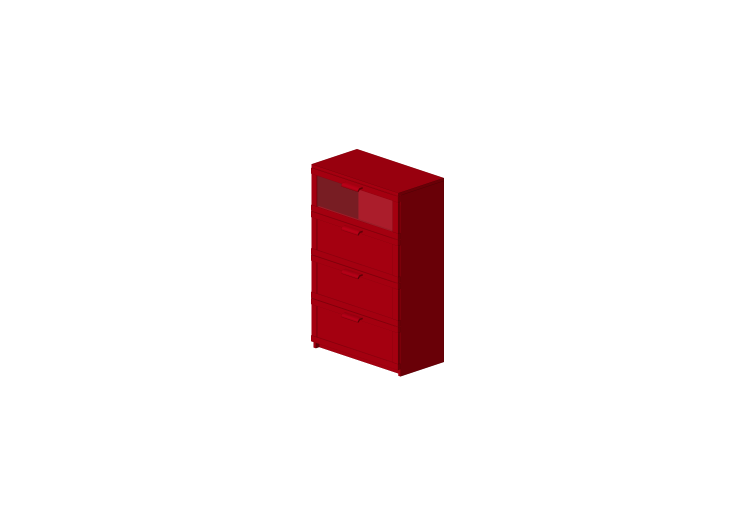 Armários 3D - Cômoda 4 gavetas 78x45x124cm - ACCA software Armários 3D - Cômoda 4 gavetas 78x45x124cm - ACCA software