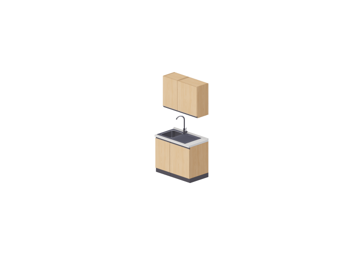 3D Kitchens - Linear sink block 105x216cm - ACCA software 3D Kitchens - Linear sink block 105x216cm - ACCA software