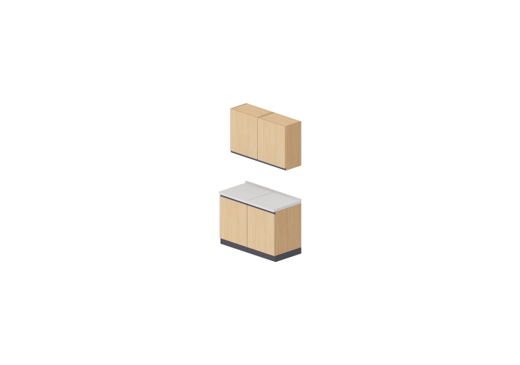 Cucine 3D - Blocco lineare 120x216cm - ACCA software Cucine 3D - Blocco lineare 120x216cm - ACCA software