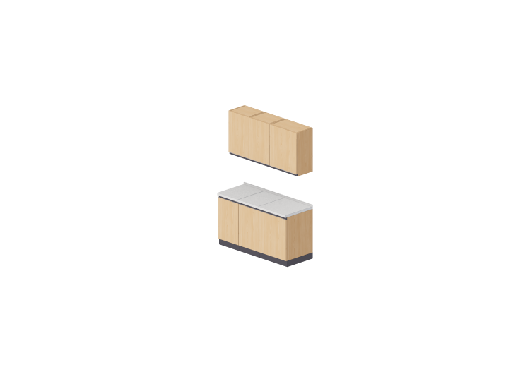 Cocinas 3D - Bloque lineal 150x216cm - ACCA software Cocinas 3D - Bloque lineal 150x216cm - ACCA software