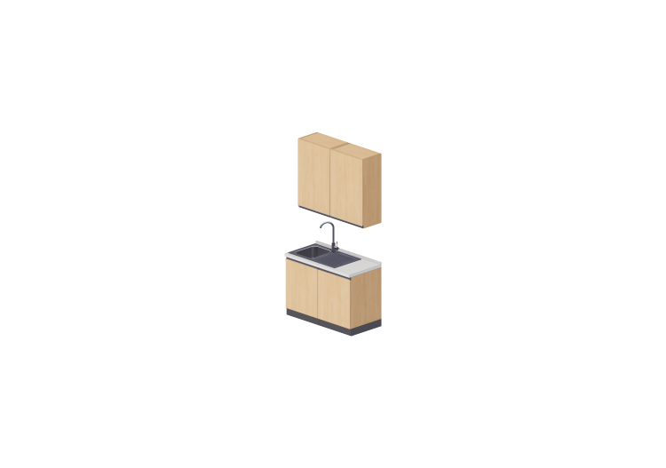 Cucine 3D - Blocco lavello lineare 120x240cm - ACCA... Cucine 3D - Blocco lavello lineare 120x240cm - ACCA...