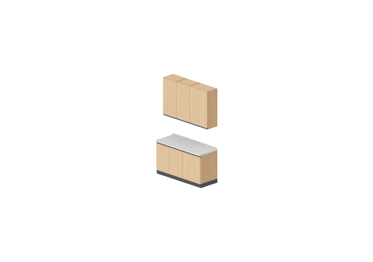 Cocinas 3D - Bloque lineal 150x240cm - ACCA software Cocinas 3D - Bloque lineal 150x240cm - ACCA software