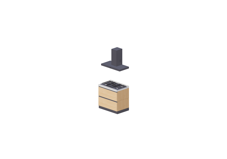 3D Kitchens - Complete cooking block 90x216cm - ACCA... 3D Kitchens - Complete cooking block 90x216cm - ACCA...