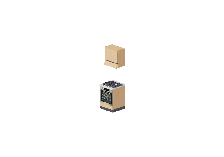 Cucine 3D - Blocco cottura lineare 60x216cm - ACCA software Cucine 3D - Blocco cottura lineare 60x216cm - ACCA software