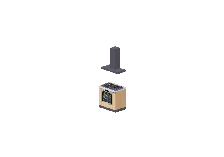3D Kitchens - Complete cooking block 90x240cm - ACCA... 3D Kitchens - Complete cooking block 90x240cm - ACCA...