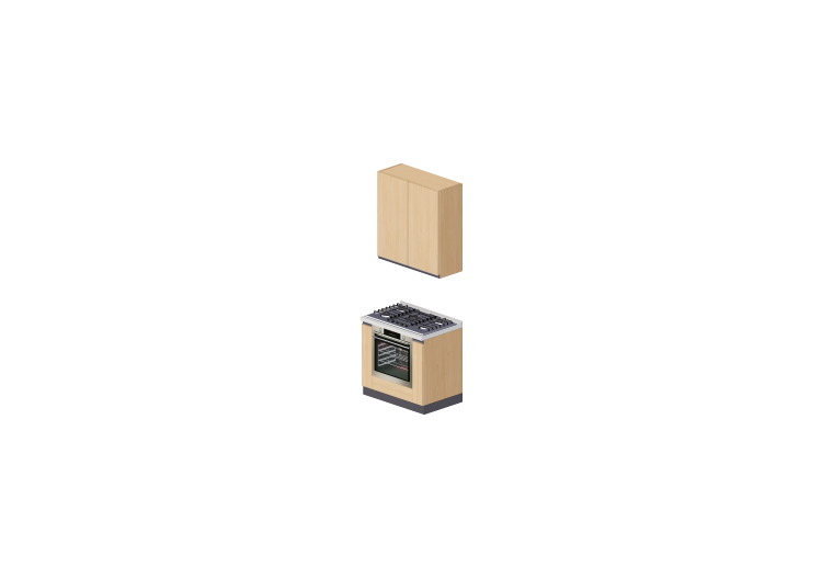 Cuisine 3D - Bloc de cuisson linéaire 90x240cm - ACCA... Cuisine 3D - Bloc de cuisson linéaire 90x240cm - ACCA...
