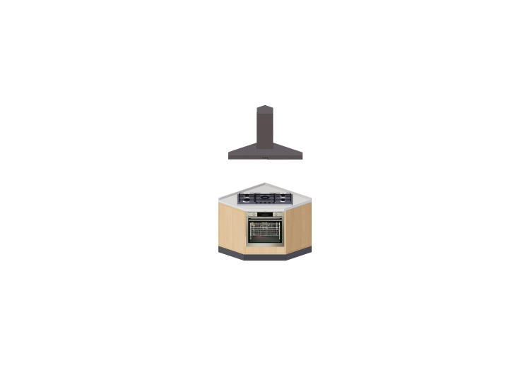 3D Kitchens - Kitchen Top block and oven 100x100x216cm -... 3D Kitchens - Kitchen Top block and oven 100x100x216cm -...