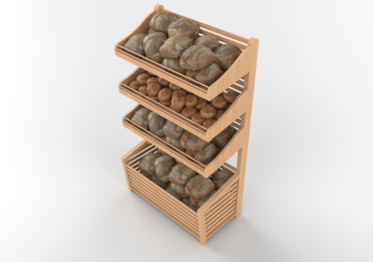 Espositori 3D - Espositore con pane per negozio - ACCA...