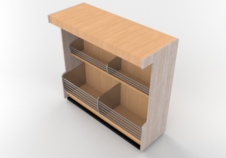 Vitrine exposition 3D - Comptoir pour magasin - ACCA...