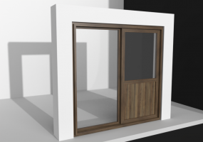 3D Fixtures - vetrina negozio 1 anta scorrevole