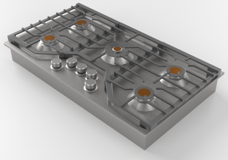 Elettrodomestici 3D - Piano cottura a gas - Monogram -...
