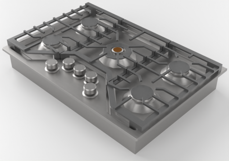 Elettrodomestici 3D - Piano cottura a gas - Monogram -...