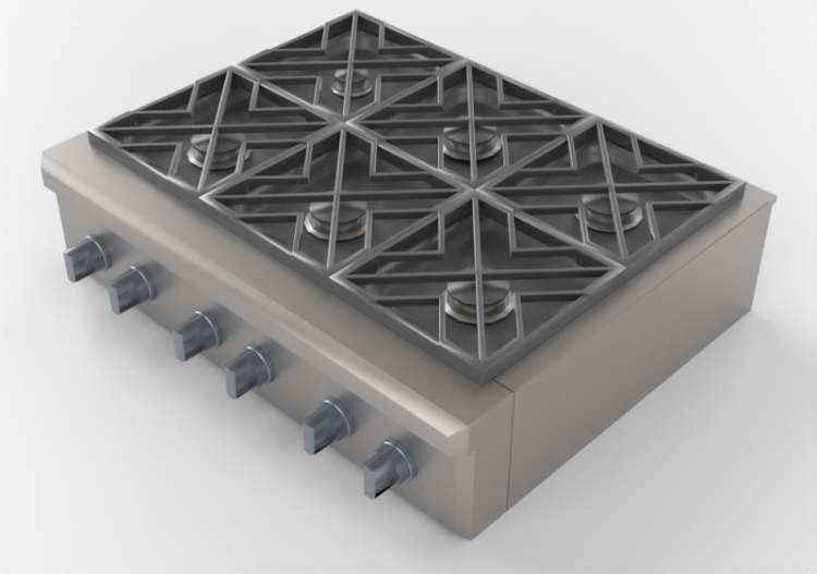 Electrodomésticos 3D - Cocina a gas – Monogram - ZGU366NPSS...
