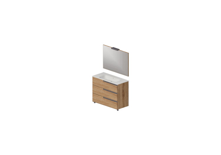 Meubles 3D - Lavabo avec meuble et miroir - ACCA software Meubles 3D - Lavabo avec meuble et miroir - ACCA software