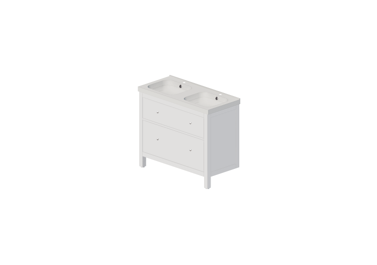 3D Furniture - Double basin (100x49x89) - ACCA software 3D Furniture - Double basin (100x49x89) - ACCA software