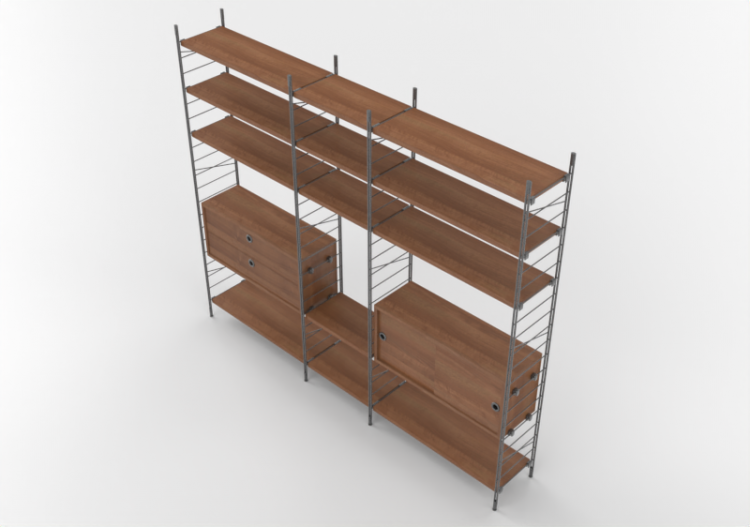 Librerie 3D - Libreria modulare in metallo - Horm -...
