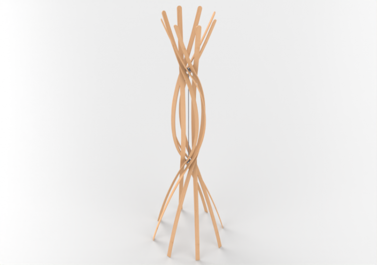 Accessoires 3D - Porte-manteaux en bois - Horm - Twist -...