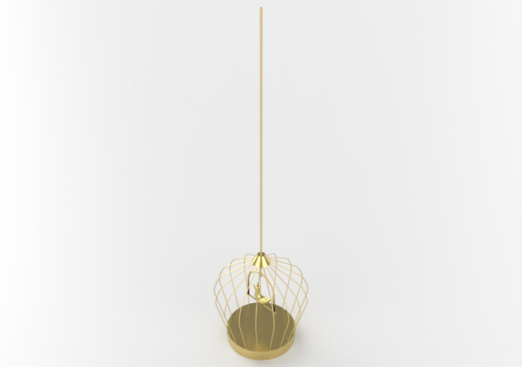 3D Schwebende Lampe - Vergoldeter Kronleuchter - Horm -...