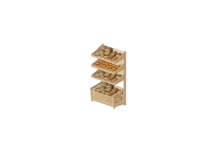 Espositori 3D - Espositore con pane per negozio - ACCA... Espositori 3D - Espositore con pane per negozio - ACCA...
