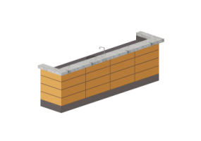 Banconi 3D - Bancone frigo con lavello 395x90cm