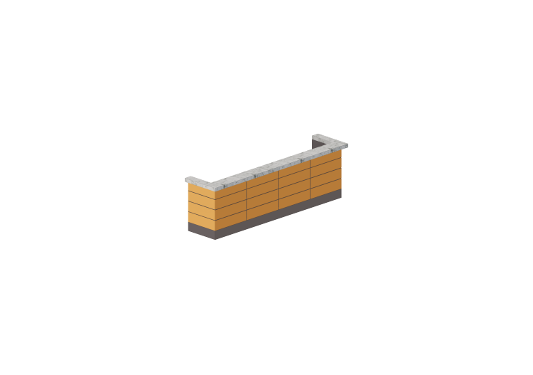 3D Counter Desks - Linear Counter 395x90cm - ACCA software 3D Counter Desks - Linear Counter 395x90cm - ACCA software