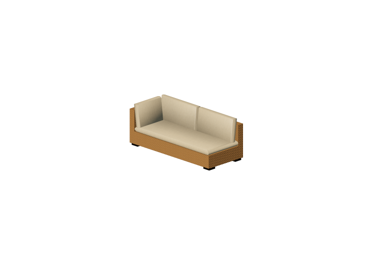 Chairs and Sofas 3D - Wicker sofa with backrest and right... Chairs and Sofas 3D - Wicker sofa with backrest and right...