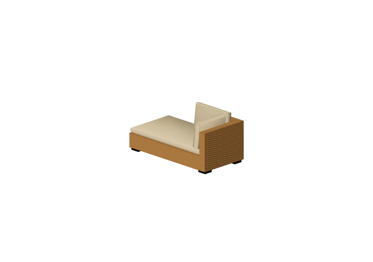 Cadeira 3D - Sofá de vime com encosto parcial e braço... Cadeira 3D - Sofá de vime com encosto parcial e braço...