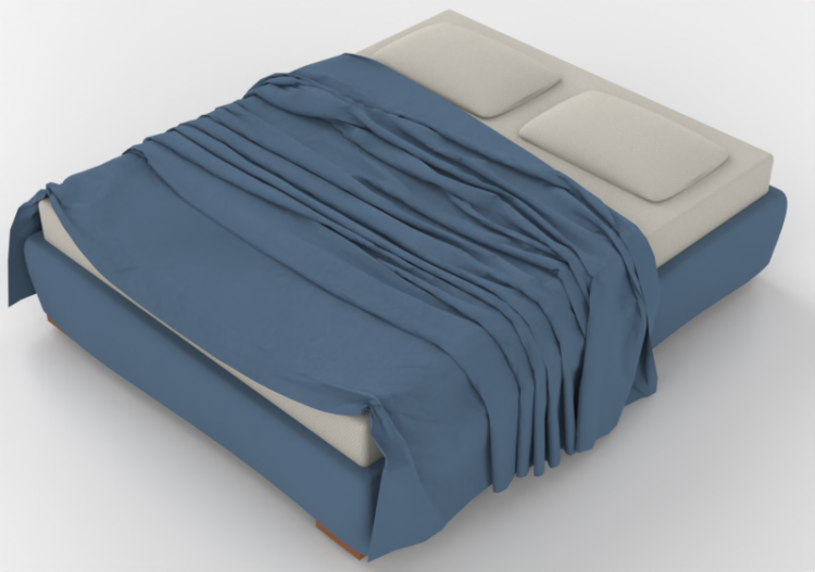 Camas y Mesitas de noche 3D - Cama matrimonial - Horm -...