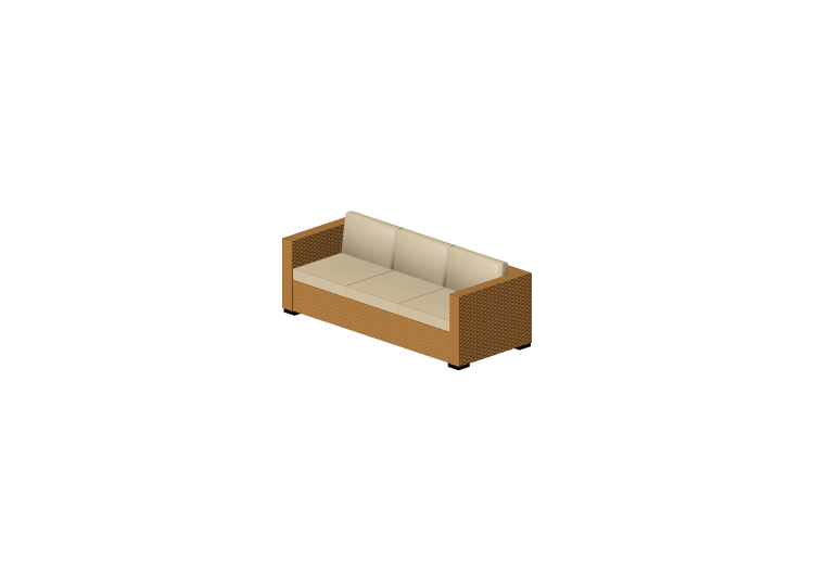 Sedie e Poltrone 3D - Divano in vimini tre posti - ACCA... Sedie e Poltrone 3D - Divano in vimini tre posti - ACCA...