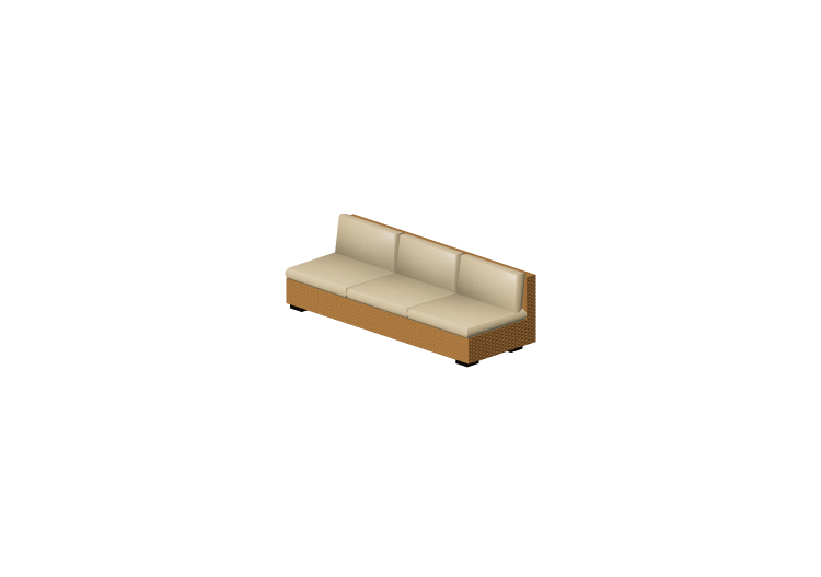 Sedie e Poltrone 3D - Divano in vimini tre posti - ACCA... Sedie e Poltrone 3D - Divano in vimini tre posti - ACCA...