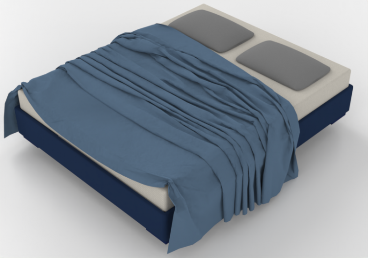 3D Betten und Nachttische - Doppelbett - Horm - Sommier...