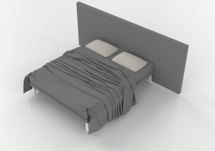 Beds and Side Cabinets 3D - Double bed - Horm - Ebridi...