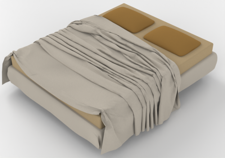 Beds and Side Cabinets 3D - Kingsize bed - Horm - Sommier...