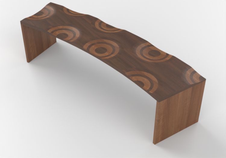 3D Benches - Wooden bench - Horm - Ripples - ACCA software