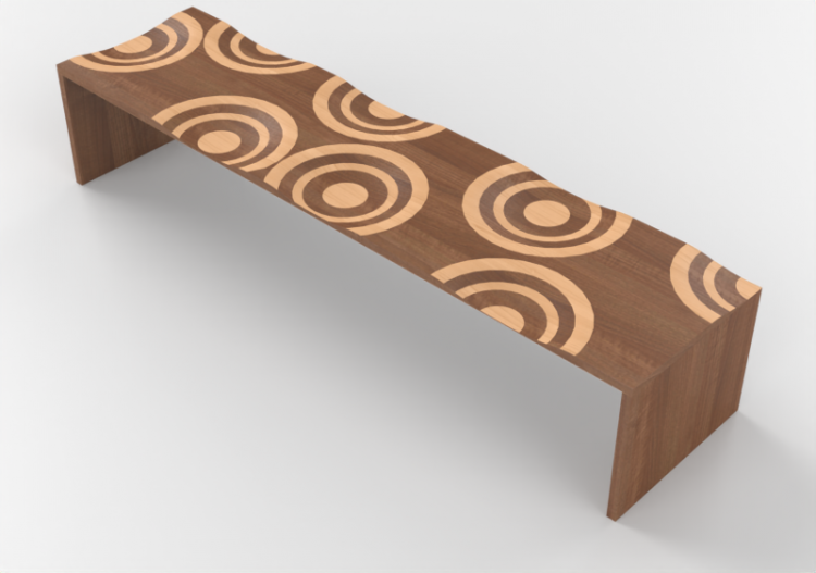3D Benches - Wooden bench - Horm - Ripples - ACCA software