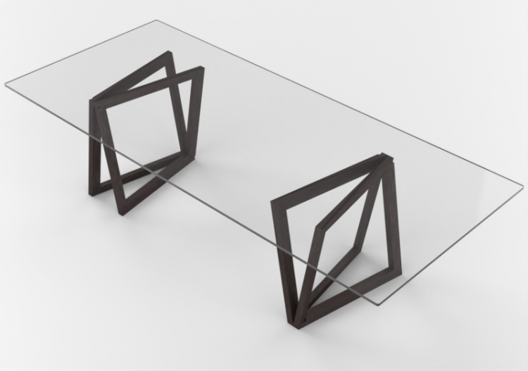 Tavoli 3D - Tavolo in vetro - Horm - Quadror Rettangolare -...
