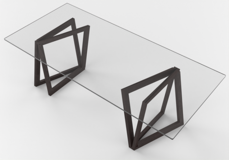 Tavoli 3D - Tavolo in vetro - Horm - Quadror Obliquo - ACCA...