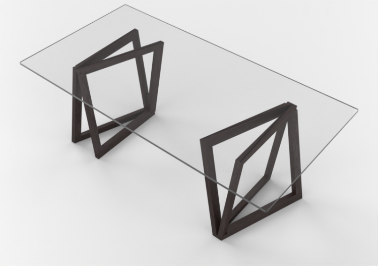3D Tisch - Glastisch - Horm - Quadror Obliquo - ACCA...