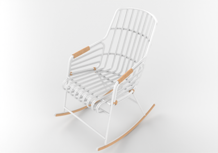 3D Chairs - Rocking chair in wood - Horm - Raphia - ACCA...