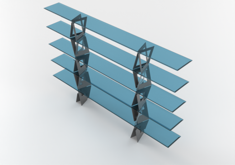 3D Bookshelves and Containers - Glass bookshelf - Horm -...